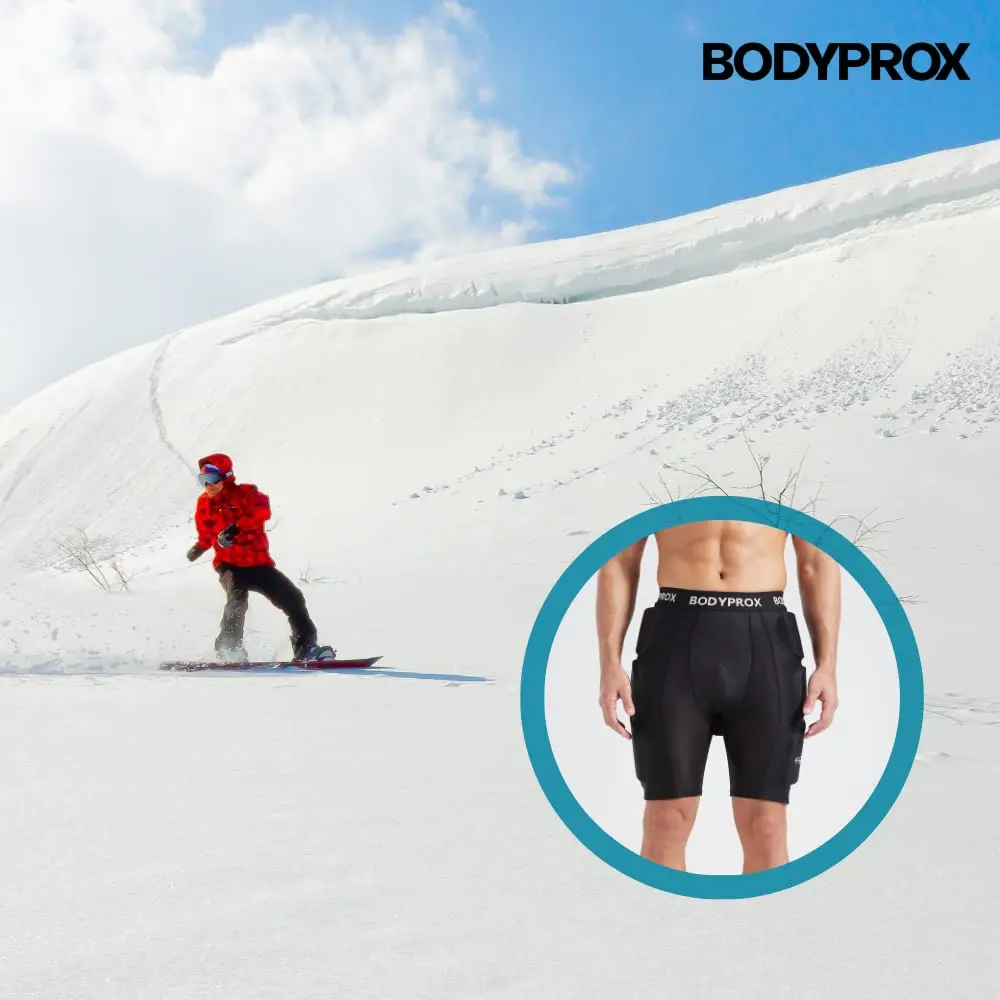 Bodyprox Protective Padded Shorts for Snowboard, Skate & Ski | 3D Hip, Butt & Tailbone Protection (Large) Black - view 8