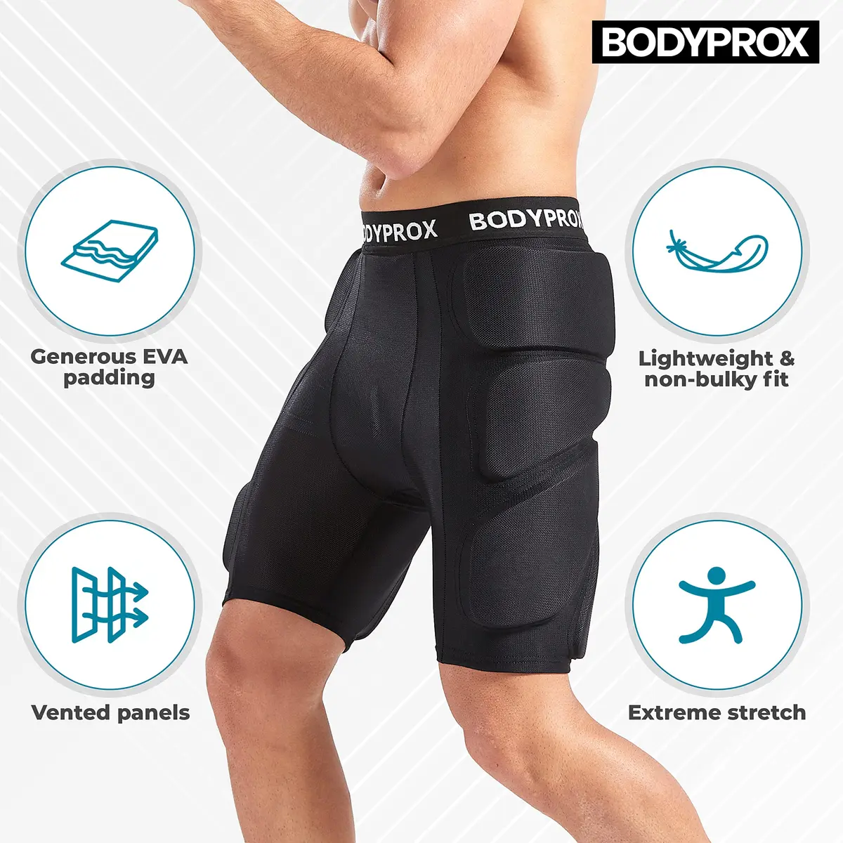 Bodyprox Impact Protection Shorts Small Black | Breathable, Impact-Absorbing for Extreme Sports - view 3