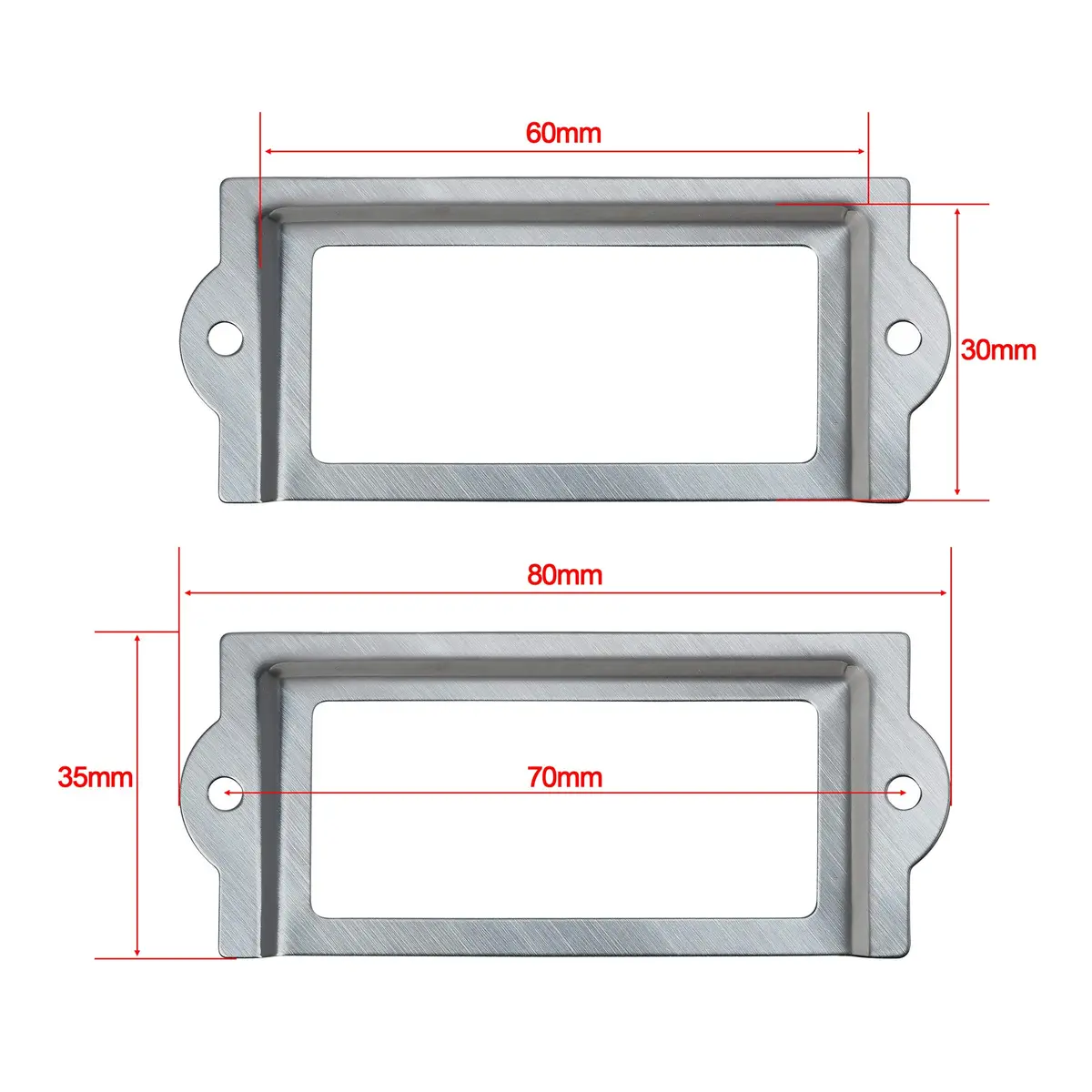 Bluecell World 20pcs 80 x 35mm Silver Metal Drawer Label Holder Frames | Organize Your Office Cabinets - view 2