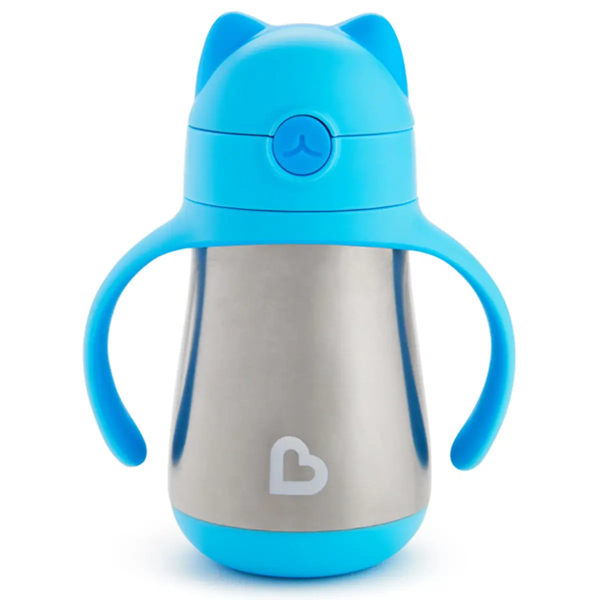 Munchkin Cool Cat Stainless Steel Straw Sippy Cup 237ml (8 Ounce) | Insulated Toddler Cup for Boys & Girls 18+ Months - main product image