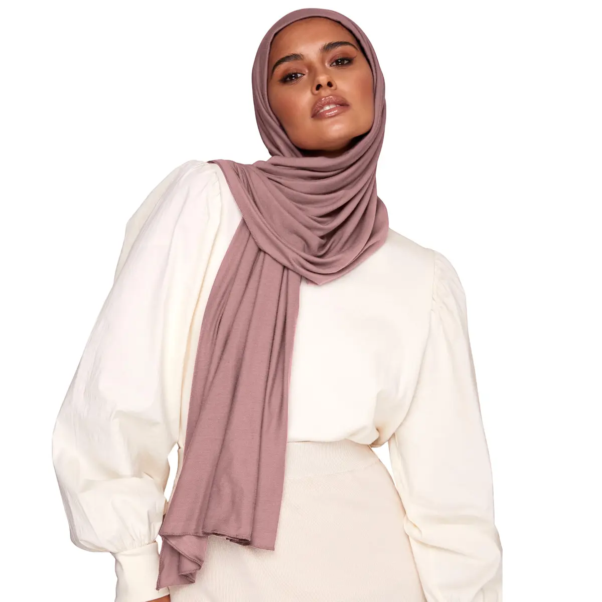 VOILE CHIC Premium Jersey Hijab Scarf for Women - Islamic Head Wrap Sphinx | 95% Viscose, 5% Lycra, 27in x 67in - view 2
