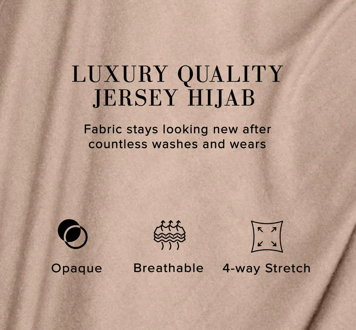 VOILE CHIC Vanilla Jersey Hijab Scarf for Women | 4-Way Stretch, Soft & Non-Slip (70-120 chars) - view 5