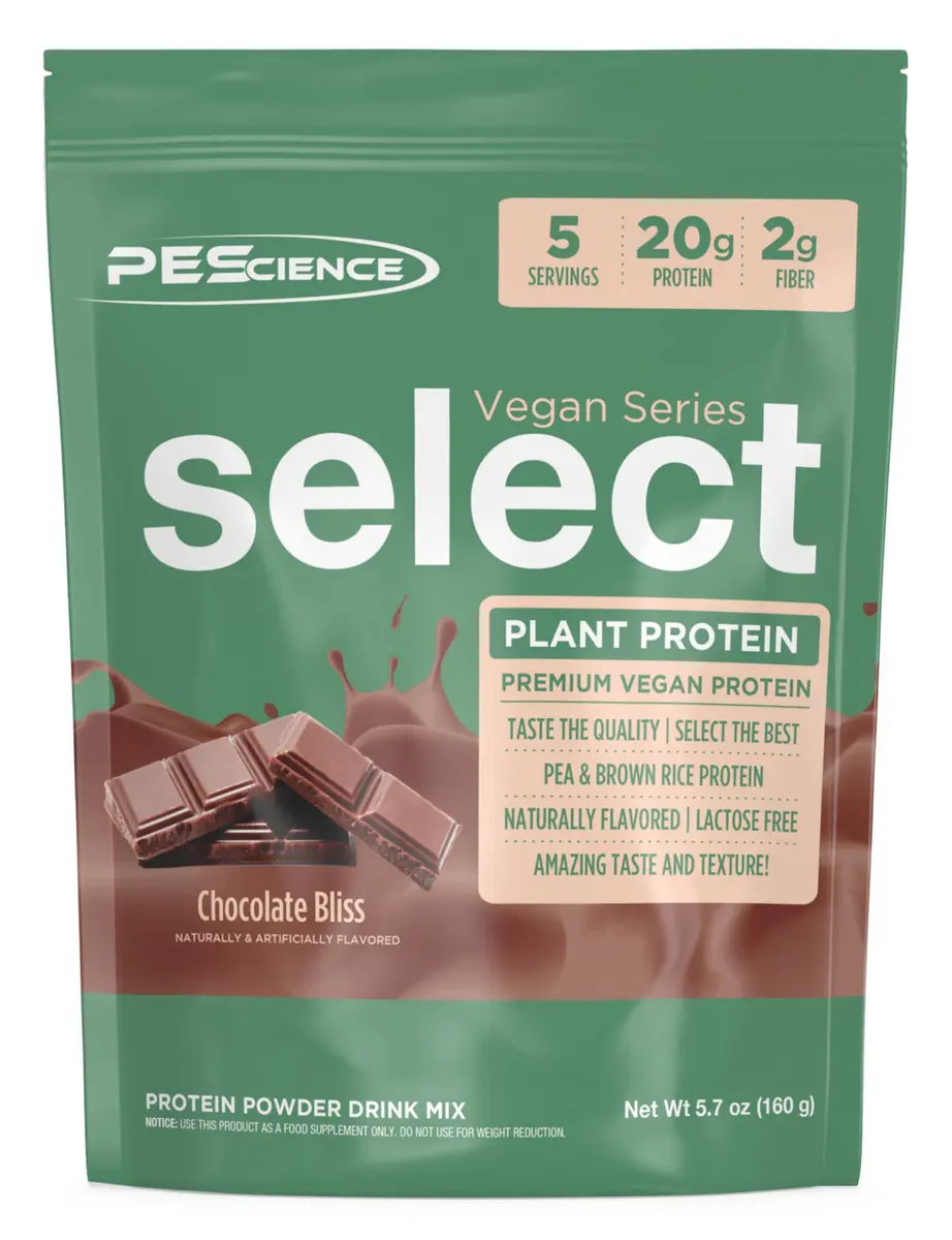 PEScience Select Vegan Protein Powder, Chocolate Bliss, 5 Servings | Plant-Based, Dairy-Free, Gluten-Free - main product image