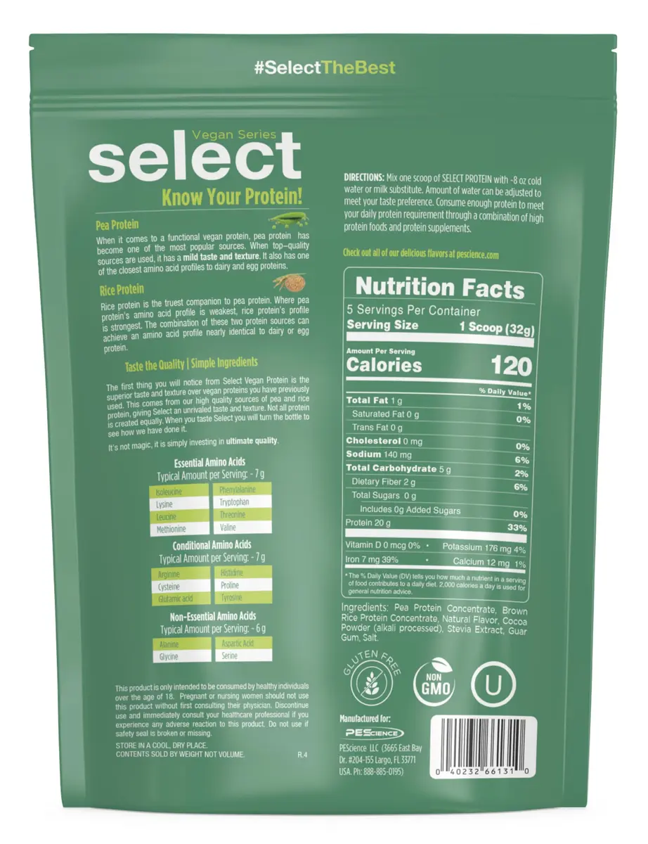 PEScience Select Vegan Protein Powder, Chocolate Bliss, 5 Servings | Plant-Based, Dairy-Free, Gluten-Free - view 7
