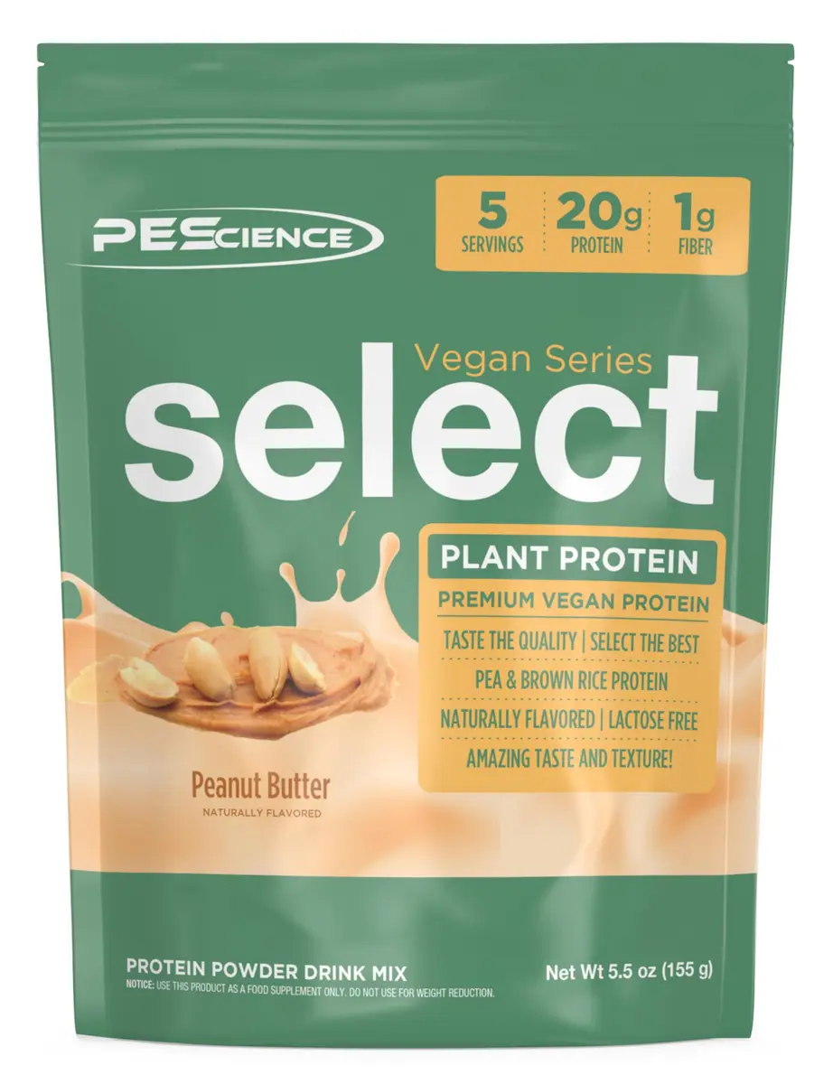 PEScience Select Vegan Protein Powder, Peanut Butter Delight, 5 Servings | Plant-Based, Dairy & Gluten Free, 160g - main product image