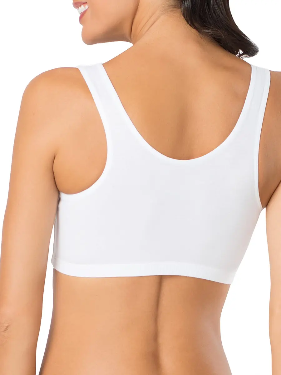 Fruit of the Loom Womens Built Up Tank Style Sports Bra, Mint Chip/White/Grey Heather, 44 US | Cotton Comfort for Low-Impact Activities - view 5