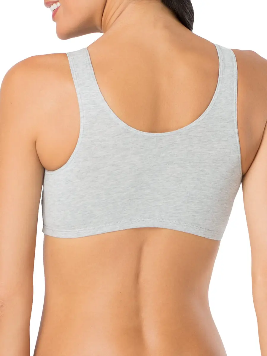 Fruit of the Loom Womens Built Up Tank Style Sports Bra, Mint Chip/White/Grey Heather, 44 US | Cotton Comfort for Low-Impact Activities - view 6
