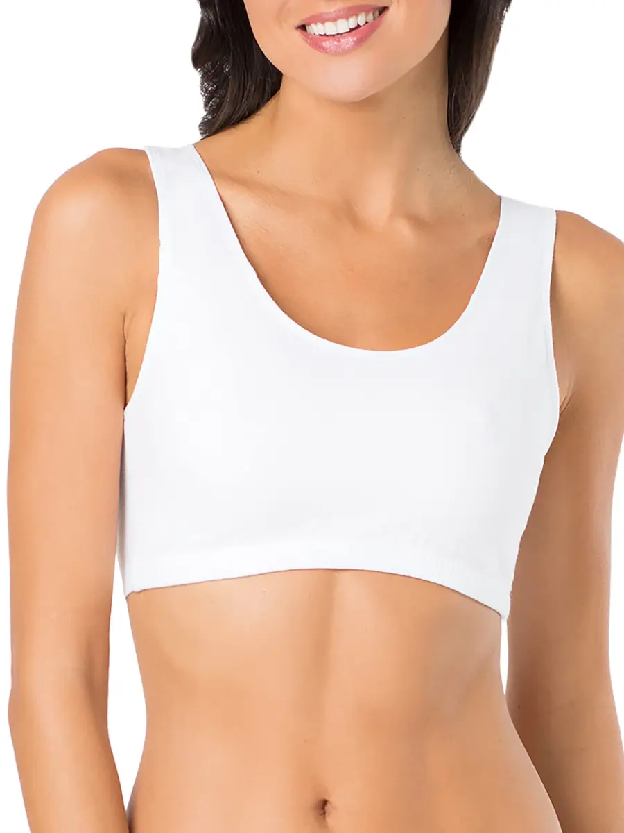 Fruit of the Loom Womens Built Up Tank Style Sports Bra, Mint Chip/White/Grey Heather, 44 US | Cotton Comfort for Low-Impact Activities - view 3