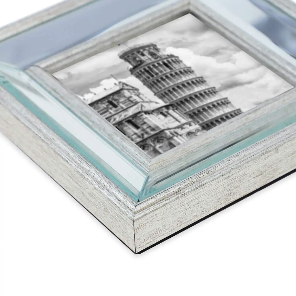 Isaac Jacobs 5x7 Silver Beveled Mirror Picture Frame with Easel | Classic Wall & Tabletop Decor - view 5