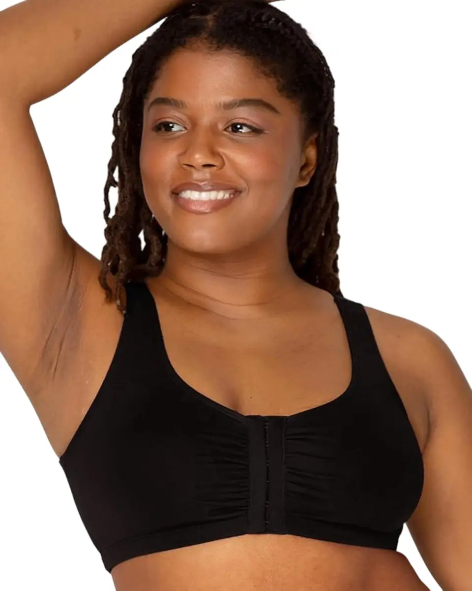 Fruit of the Loom Women's Front Closure Cotton Sports Bra 2-Pack | Medium Impact, Wire-Free, U-Back - view 2