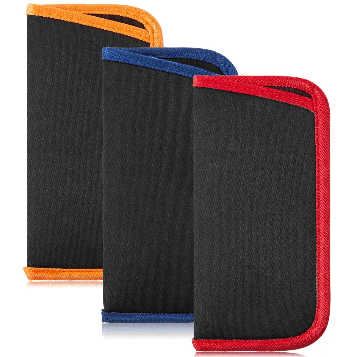 TRIUMPH VISION 3 Pack Reading Glasses Pouch Soft Case Eyeglass Sleeve Slim | Lightweight Neoprene for Small Sunglasses & Reading Glasses - main product image