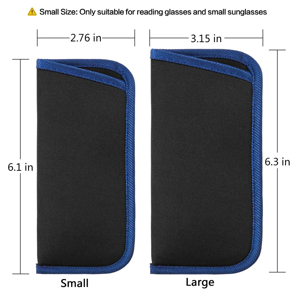 TRIUMPH VISION 3 Pack Reading Glasses Pouch Soft Case Eyeglass Sleeve Slim | Lightweight Neoprene for Small Sunglasses & Reading Glasses - view 2