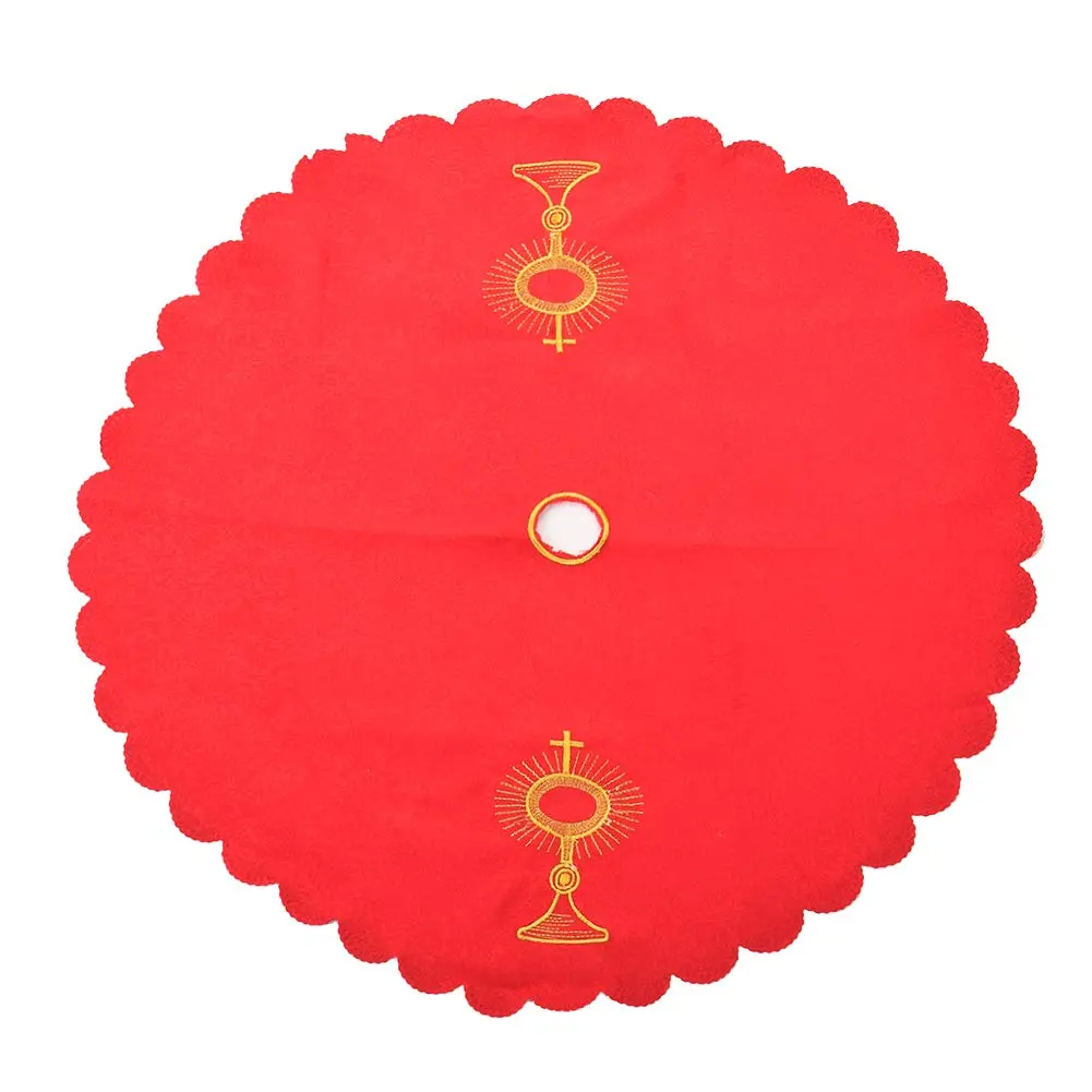 BLESSUME Altar Cloth Chalice Pall Chalice Veil | 45cm Round Polyester Church Altar Linen - main product image