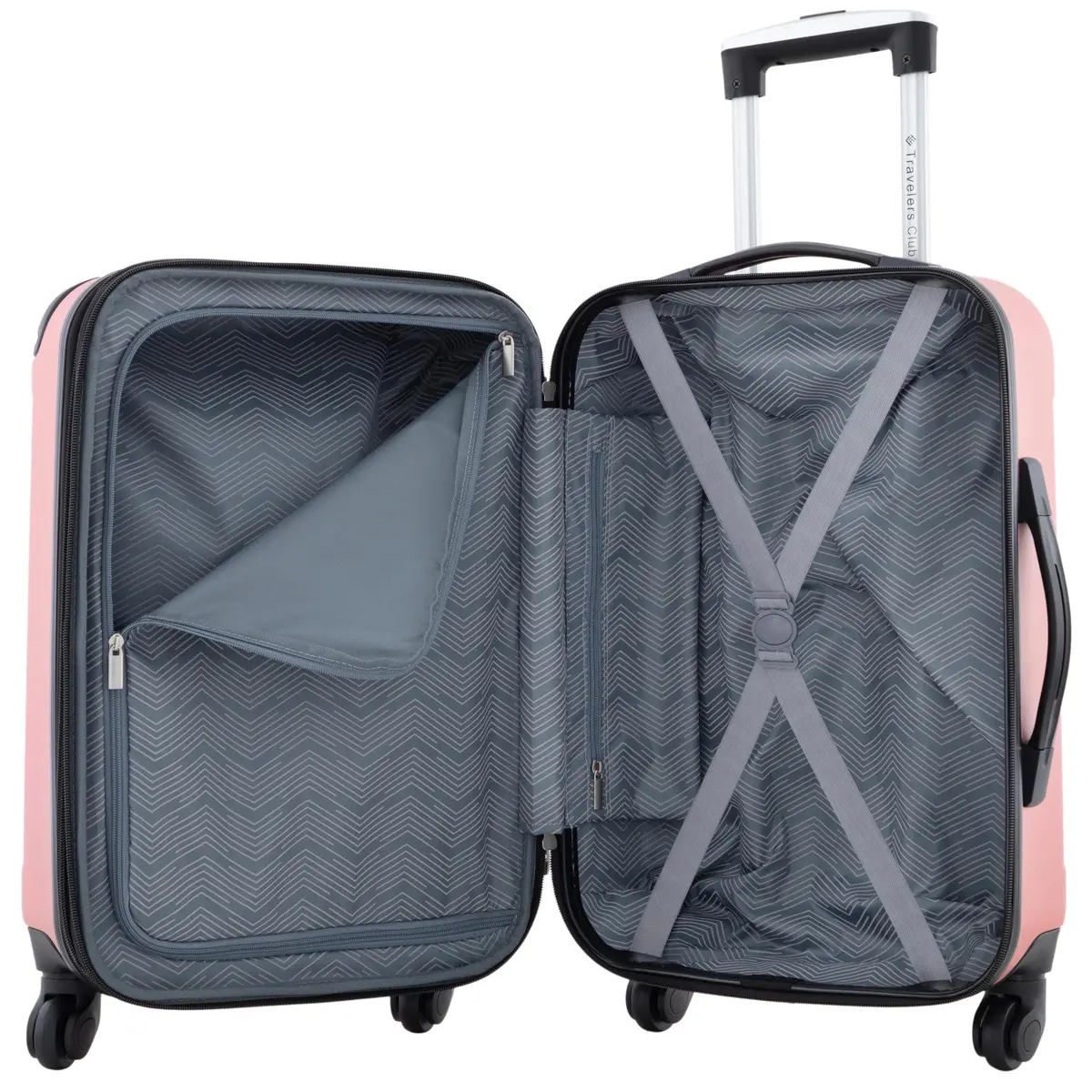 Travelers Club Chicago Hardside Expandable Spinner Luggage, Rose Gold, 22" Carry-On - view 5