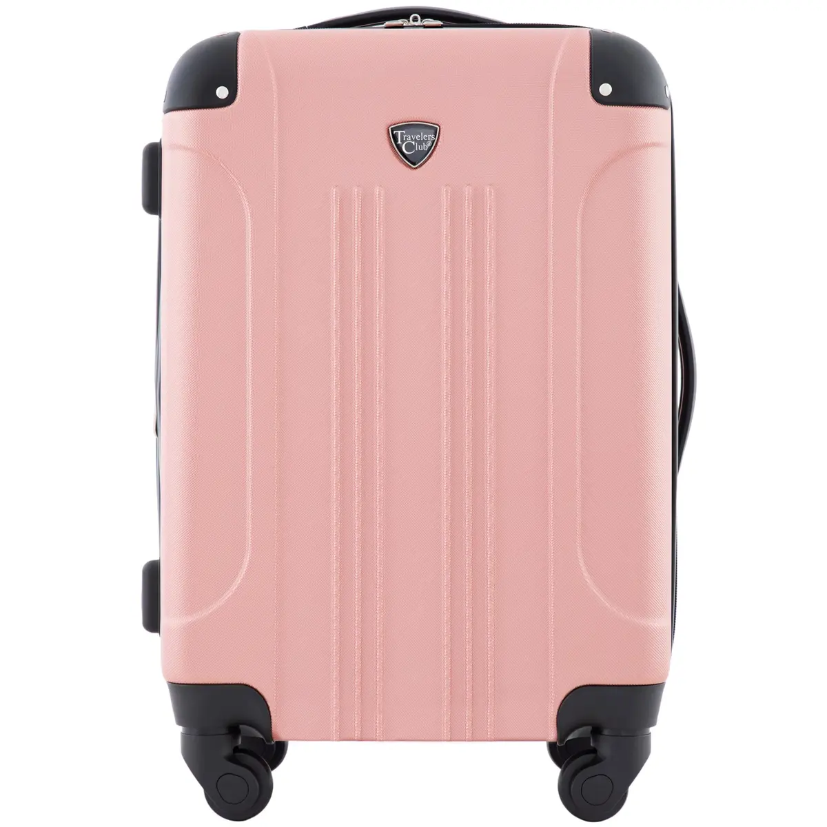 Travelers Club Chicago Hardside Expandable Spinner Luggage, Rose Gold, 22" Carry-On - main product image