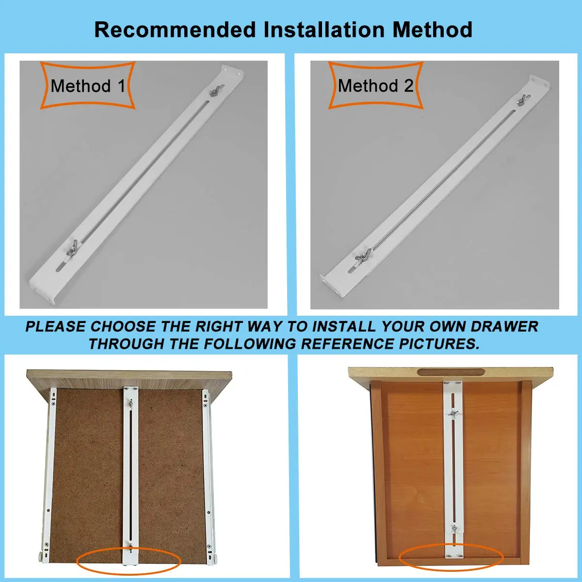 FRMSAET Drawer Repair Kit - Reinforce Drawers Furniture Hardware -1 Pack | Adjustable Length Steel Bracket for Wooden & MDF Drawers - view 4