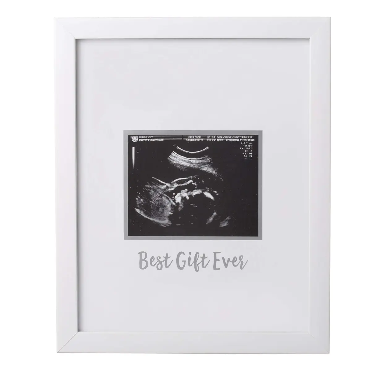 tiny ideas Guest Signature Sonogram Keepsake Frame with Silver Marker & Easel | Holds 4" x 5" Ultrasound Photo - view 2
