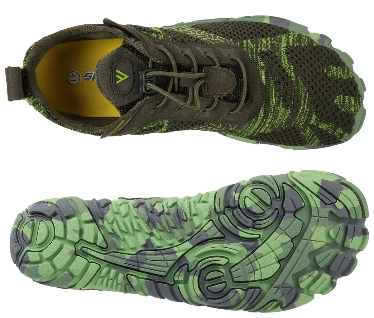 WHITIN Men's Wide Width Trail Running Barefoot Shoes W20 Green 11 | Zero Drop, Vegan, Minimalist Design - view 6
