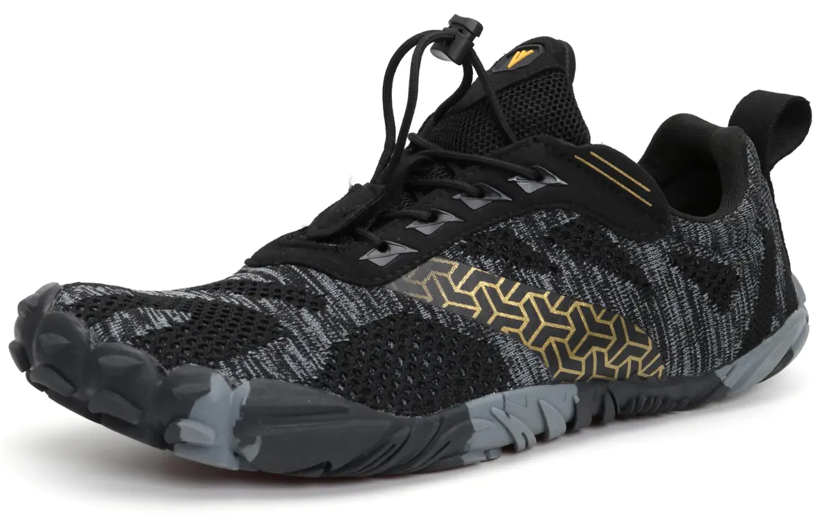 WHITIN Men's Wide Toe Box Trail Running Minimalist Shoes, Black, 9 | Zero Drop, Vegan - main product image