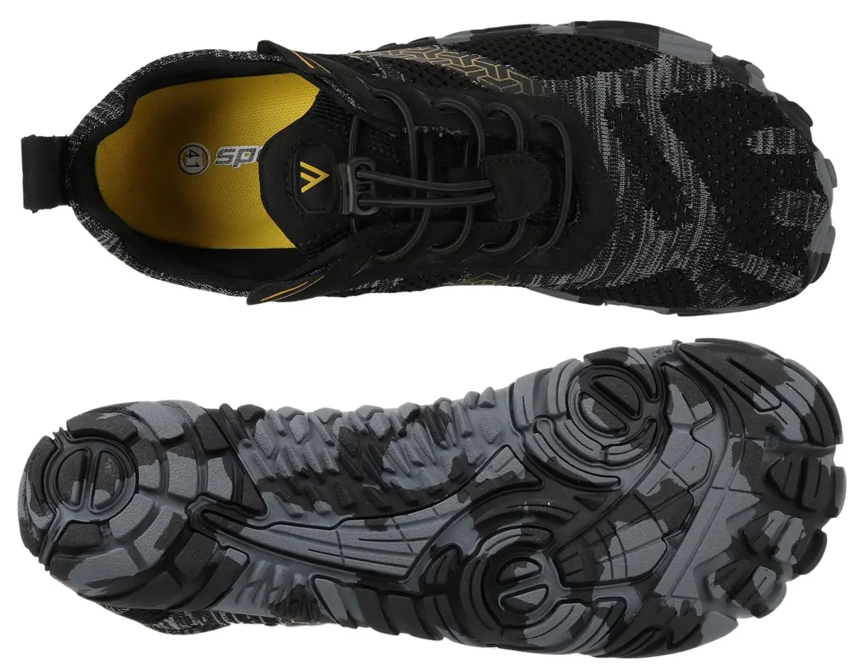 WHITIN Men's Wide Toe Box Trail Running Minimalist Shoes, Black, 9 | Zero Drop, Vegan - view 6