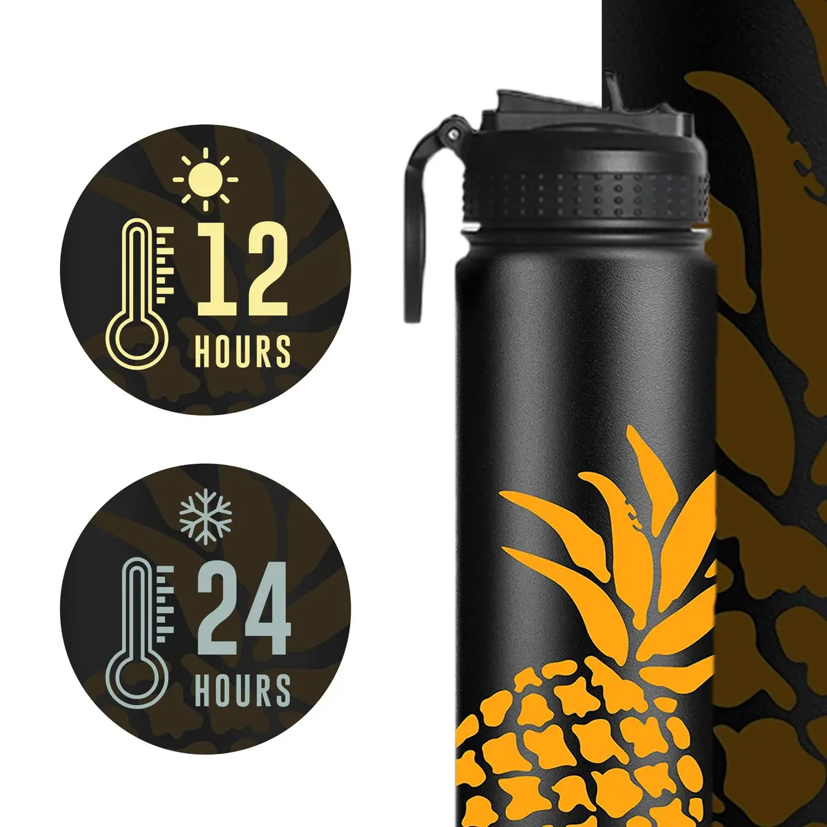 Life's Easy Stainless Steel Insulated Water Bottle 18 oz | Hot & Cold Drinks, Slip-Free Grip - view 8