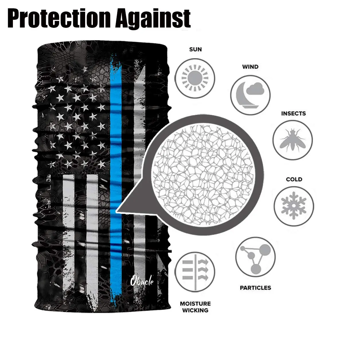 Obacle Bandana Face Mask for Dust Wind Sun Protection | Seamless 3D Design, All-Season Fit, Unisex - view 3