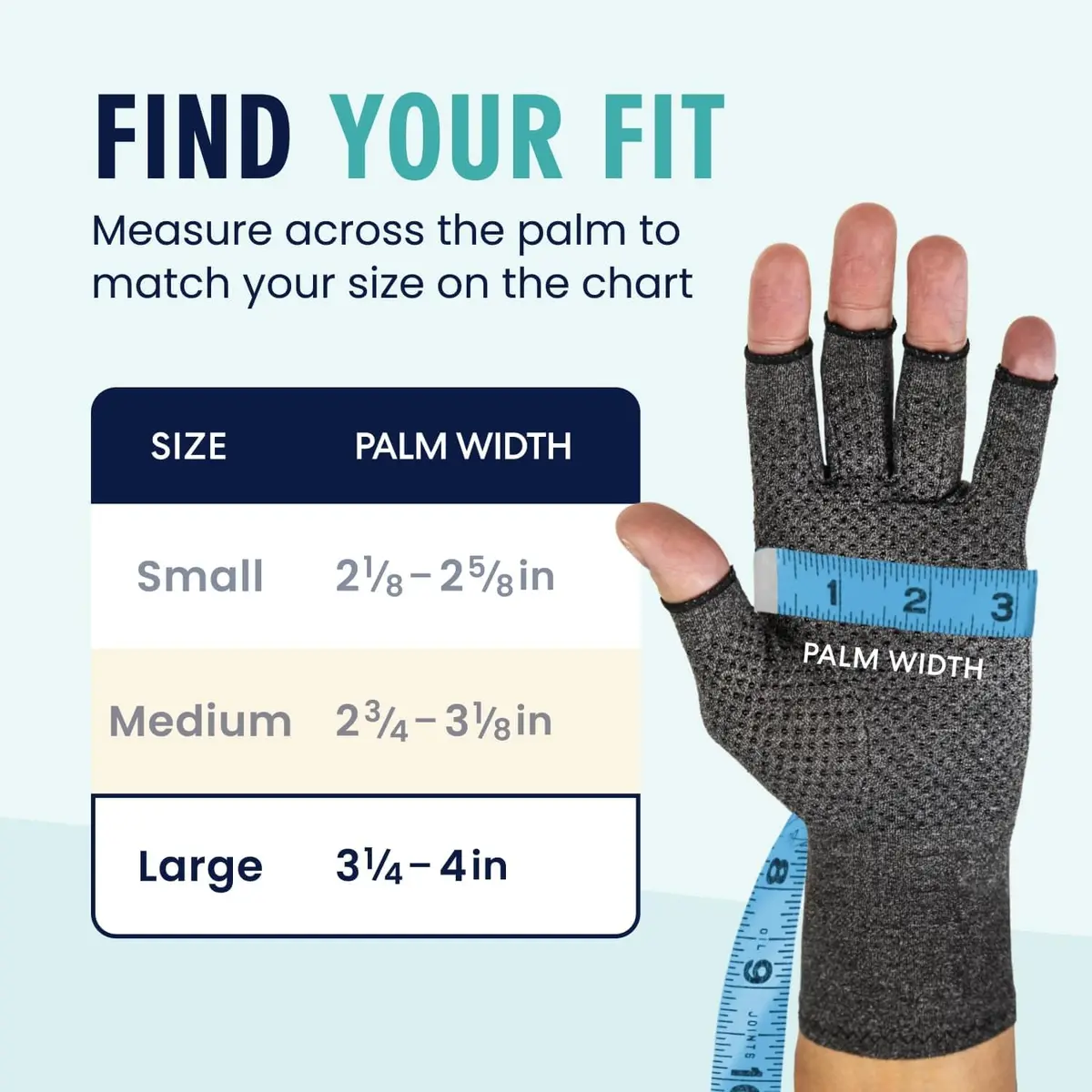 Dr. Frederick's Original Grippy Compression Gloves, Fingerless, L | Targeted Arthritis & Support - view 5