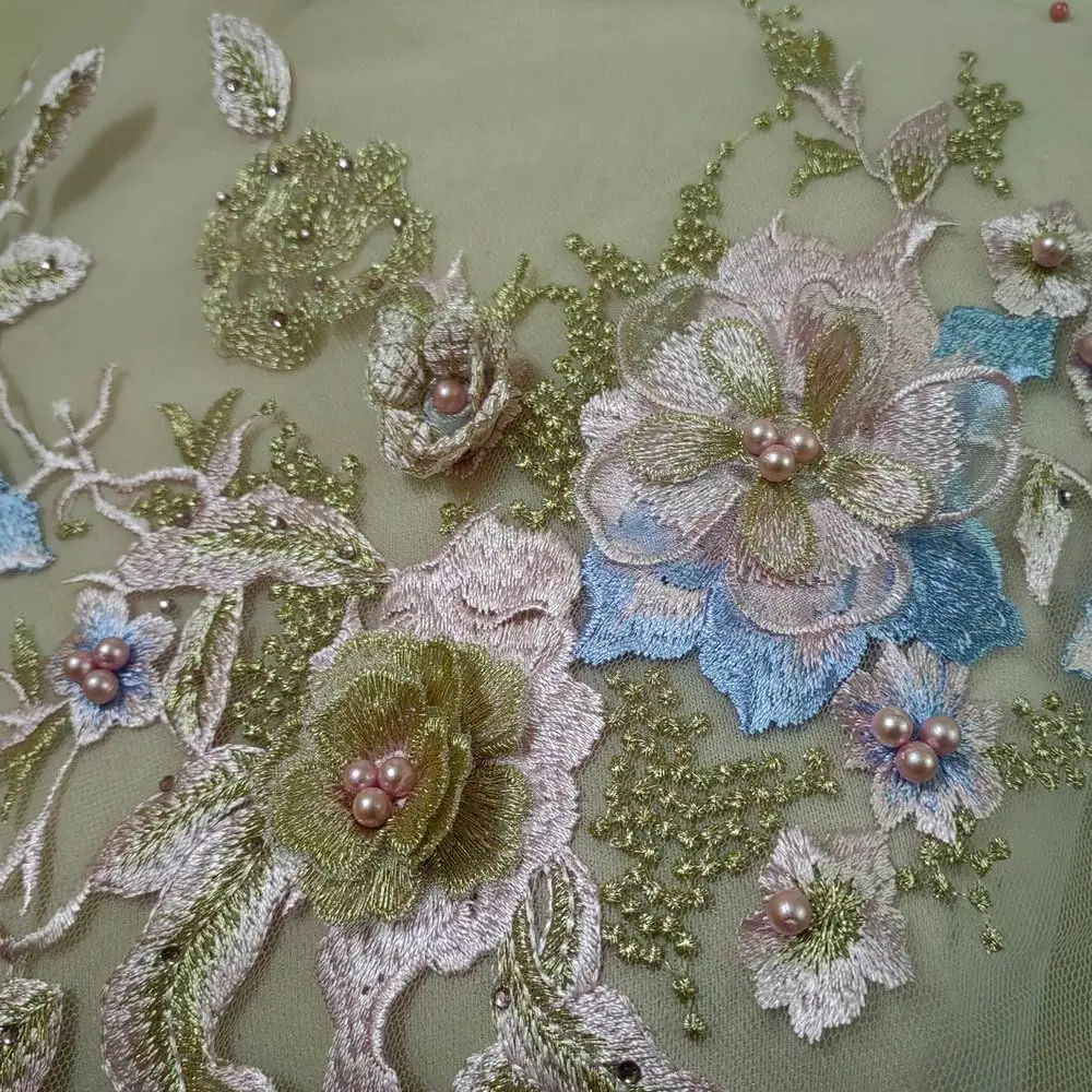 FEEPOP 3D Embroidered Patches Flower Applique 35cm x 28cm | Wedding & Formal Wear Accessory - view 2