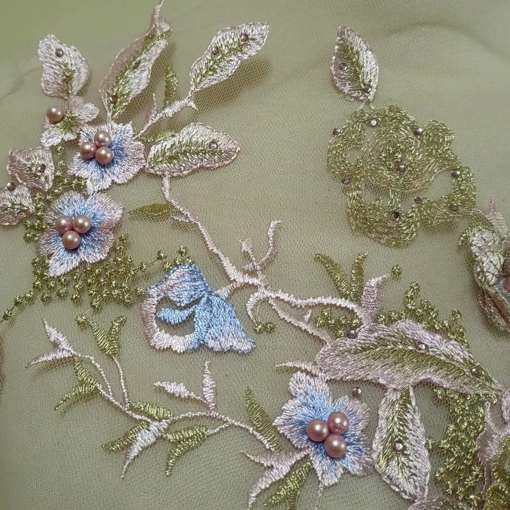 FEEPOP 3D Embroidered Patches Flower Applique 35cm x 28cm | Wedding & Formal Wear Accessory - view 3