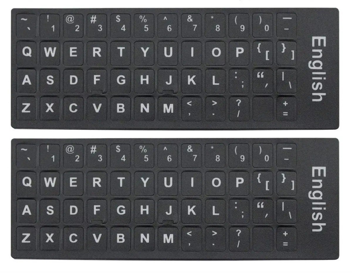 UHamn English Letters Keyboard Sticker 2-Pack | Universal Laptop & Desktop Key Skin - main product image