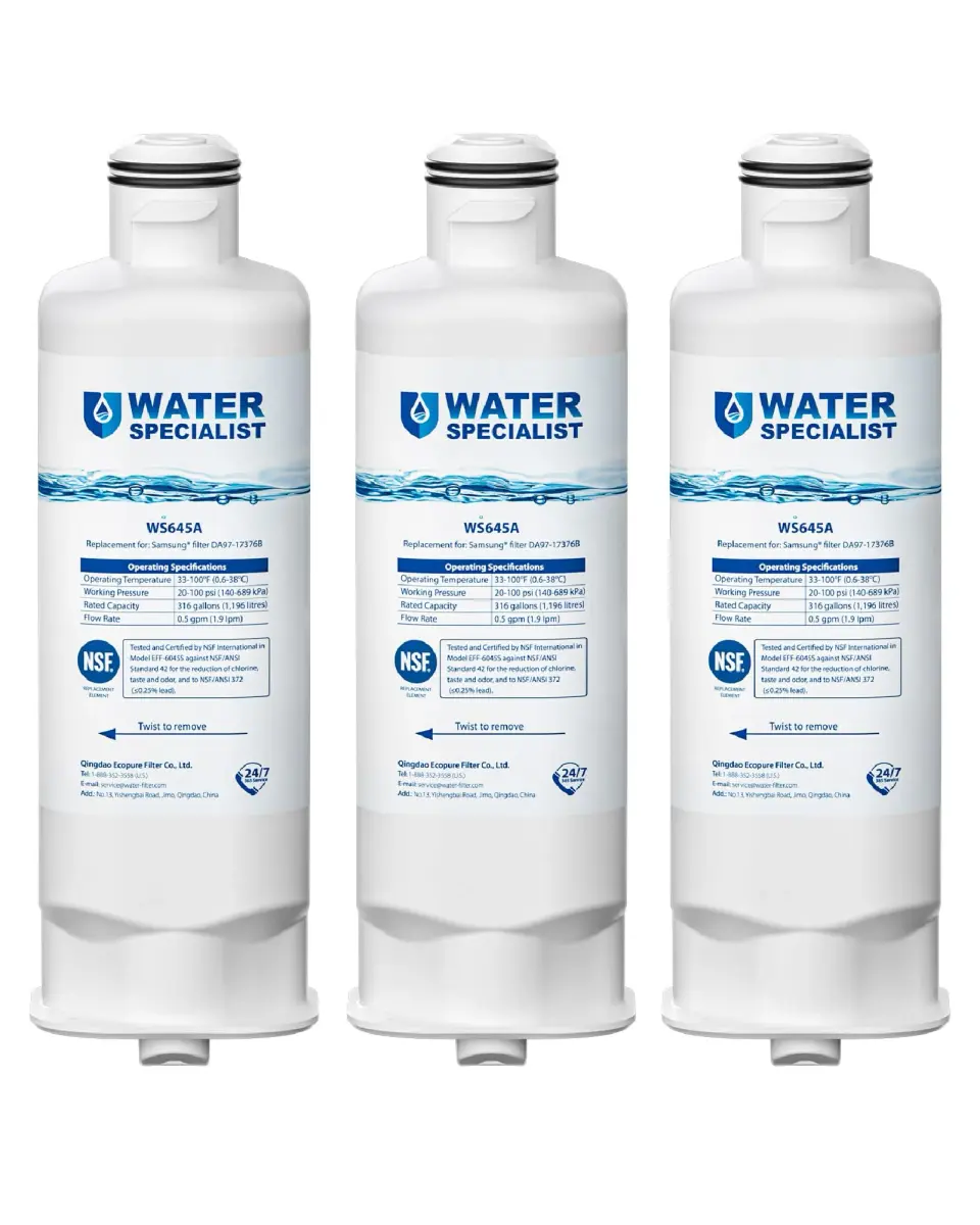 Waterspecialist WS645A Refrigerator Water Filter 3 Pack | NSF 42 & 372 Certified - main product image