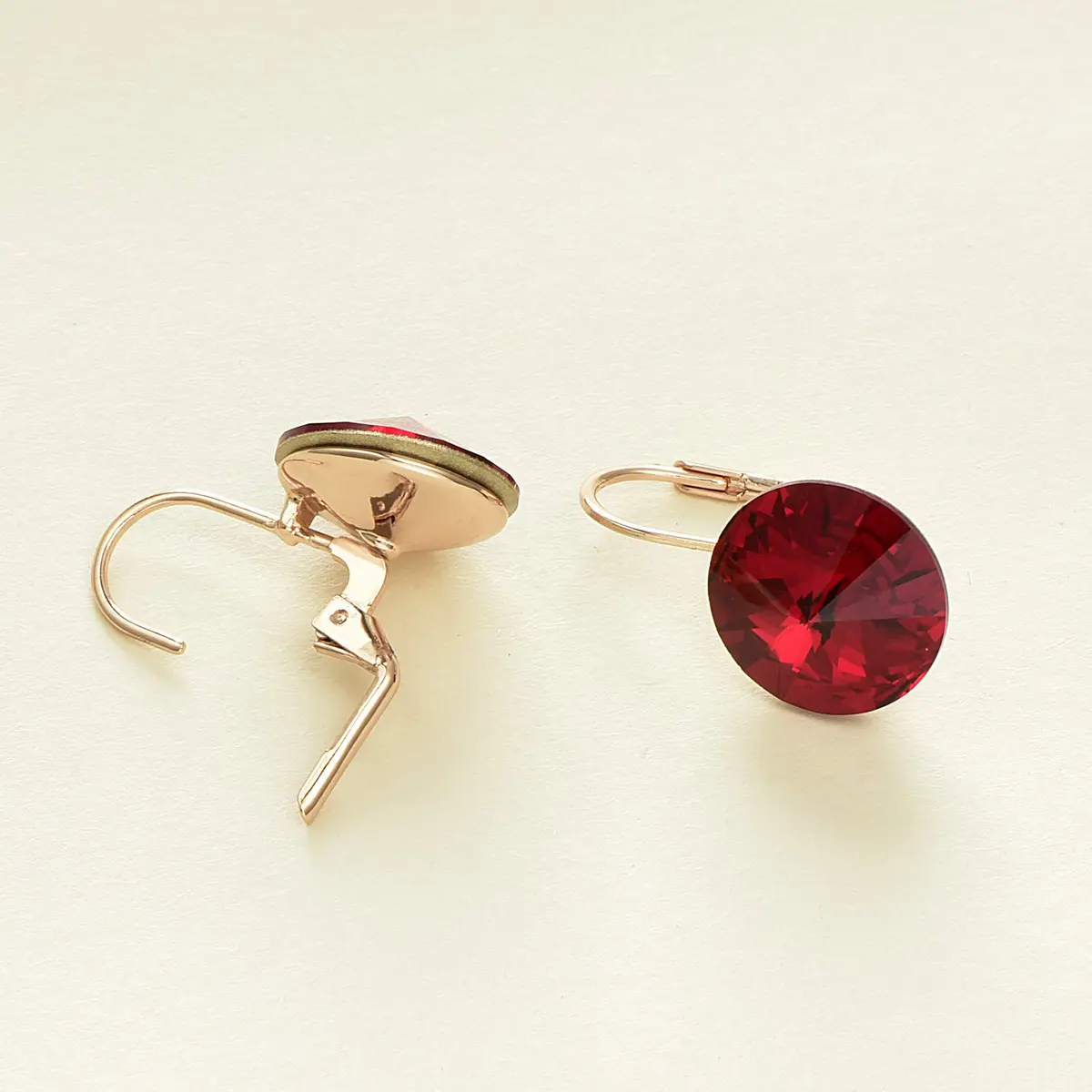 EVEVIC Austrian Crystal Round Drop Leverback Earrings for Women | 14mm Diameter, 25mm Length - view 5