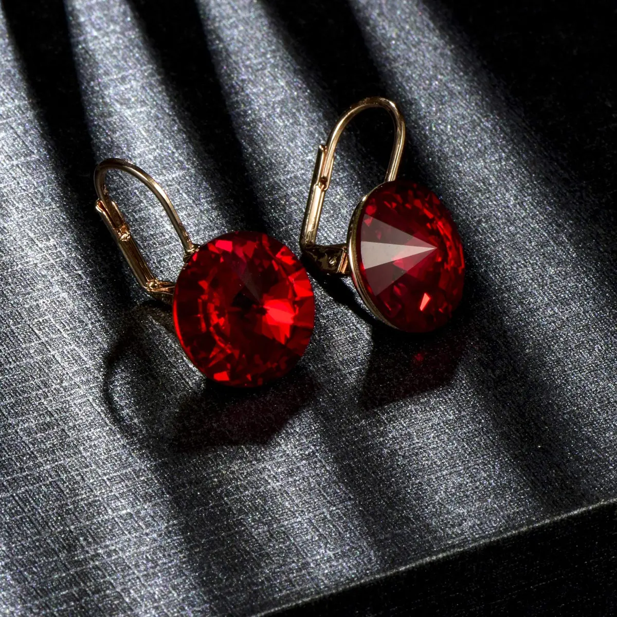 EVEVIC Austrian Crystal Round Drop Leverback Earrings for Women | 14mm Diameter, 25mm Length - view 7