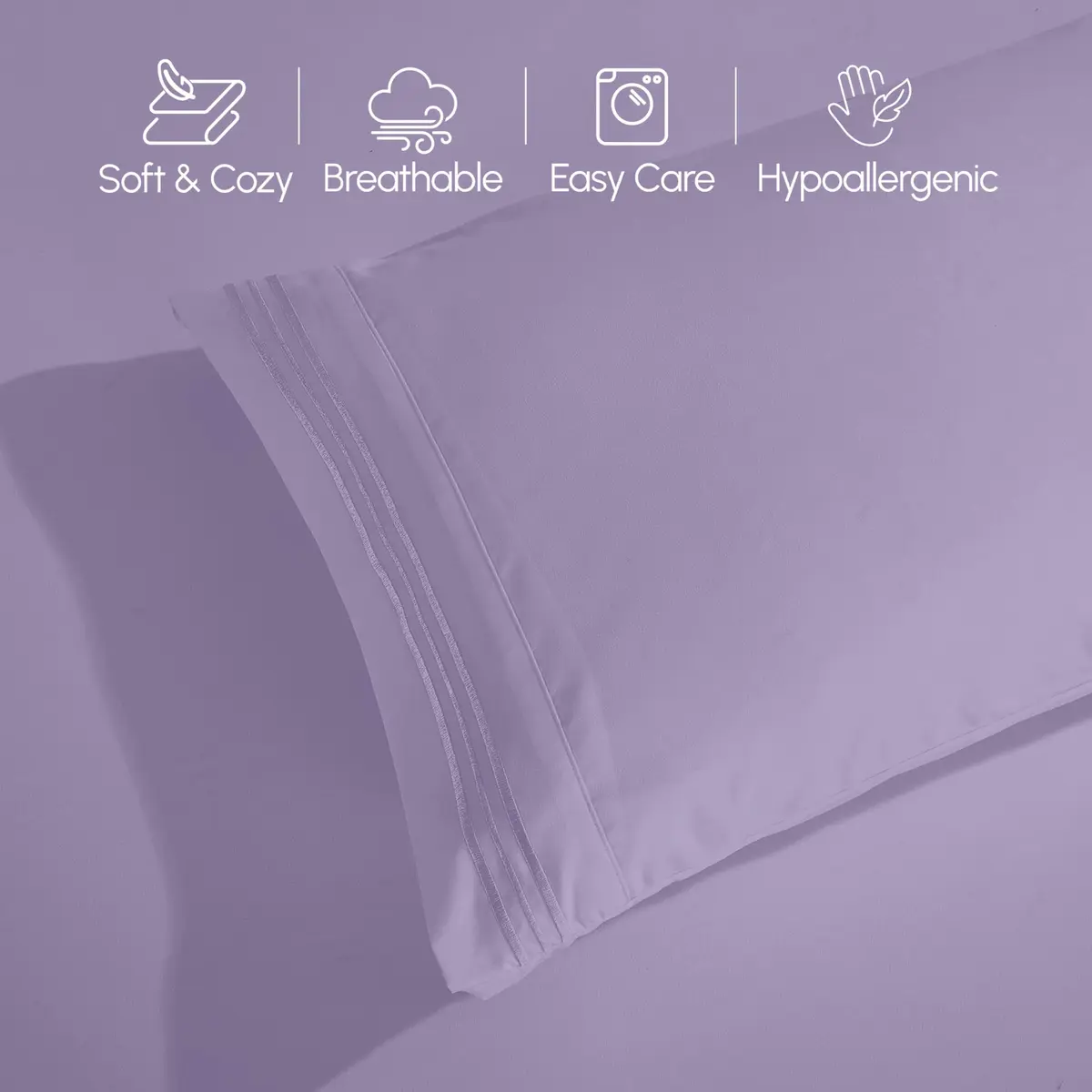 Elegant Comfort Microfiber Bed Sheet Set Twin/Twin XL | Wrinkle & Fade Resistant, 1500 Thread Count, Lavender - view 5