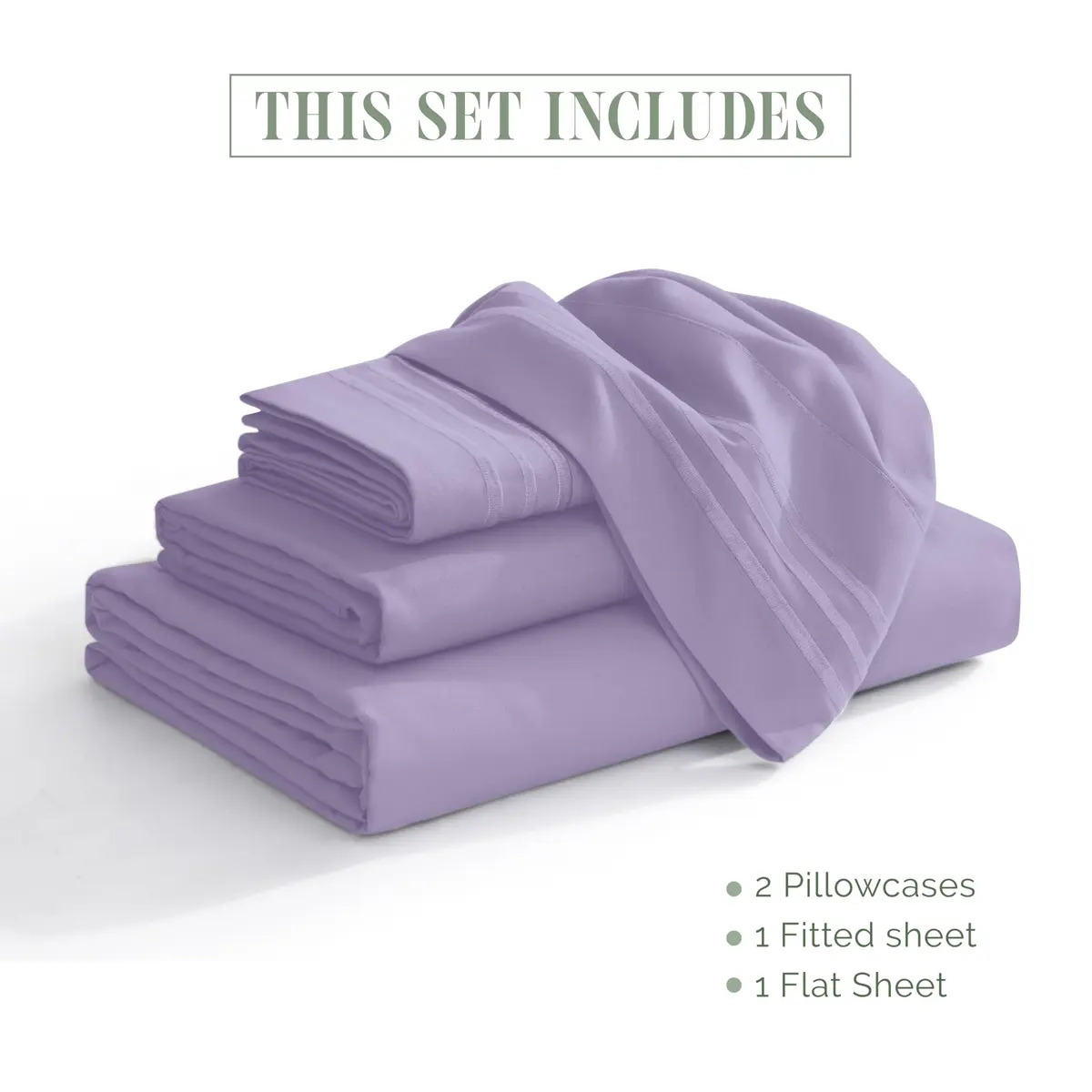 Elegant Comfort Microfiber Bed Sheet Set Twin/Twin XL | Wrinkle & Fade Resistant, 1500 Thread Count, Lavender - view 3