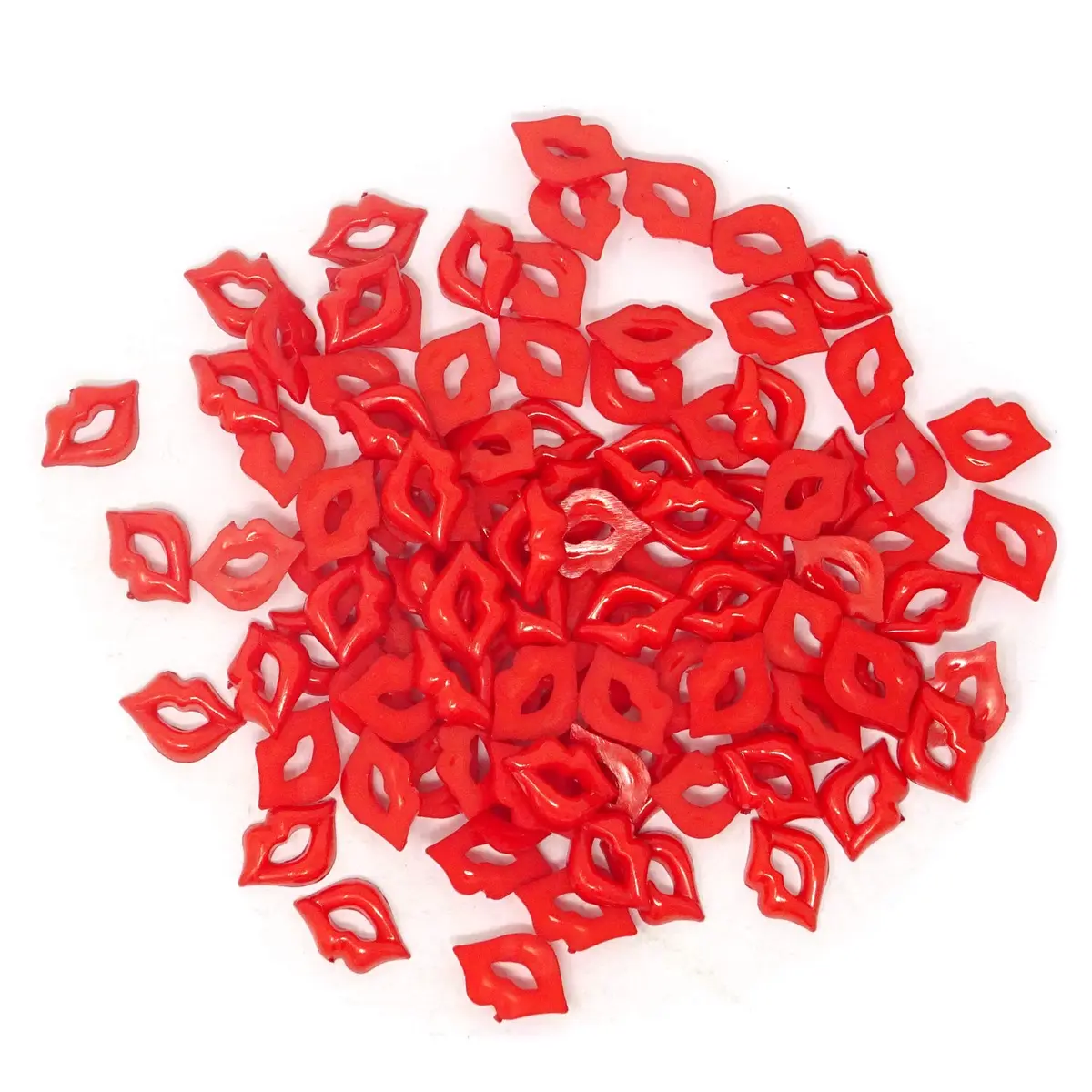 Honbay 100PCS DIY Lip Charm Accessories Acrylic Flatback Red 2x1.5cm | Perfect for Arts & Jewelry - main product image