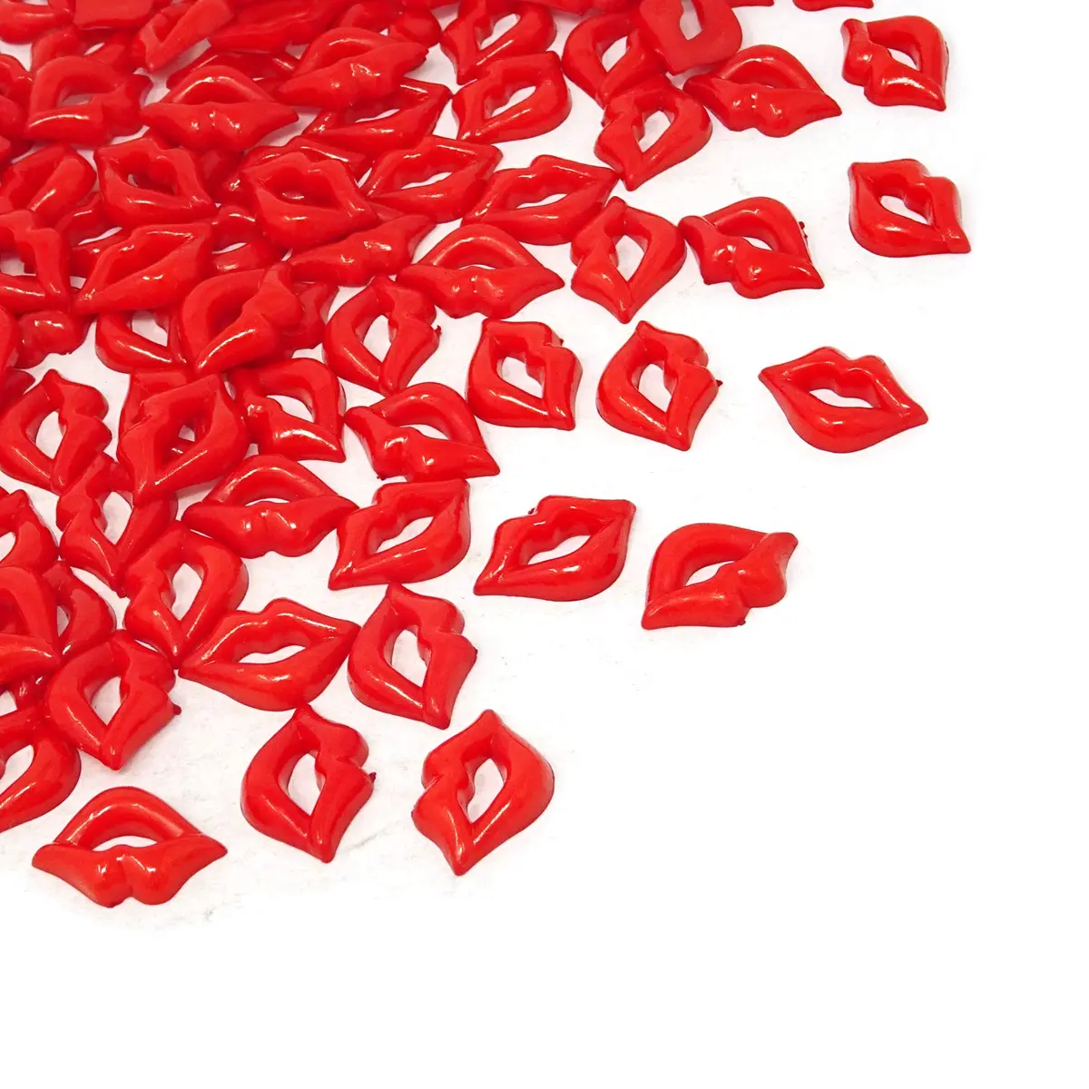 Honbay 100PCS DIY Lip Charm Accessories Acrylic Flatback Red 2x1.5cm | Perfect for Arts & Jewelry - view 7