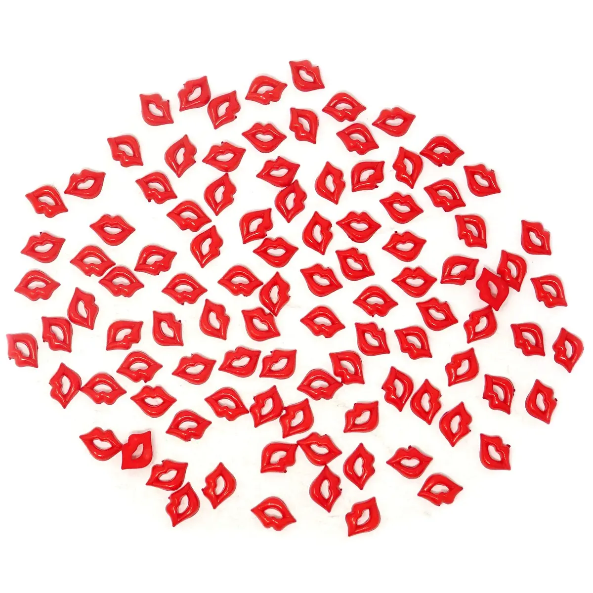 Honbay 100PCS DIY Lip Charm Accessories Acrylic Flatback Red 2x1.5cm | Perfect for Arts & Jewelry - view 4