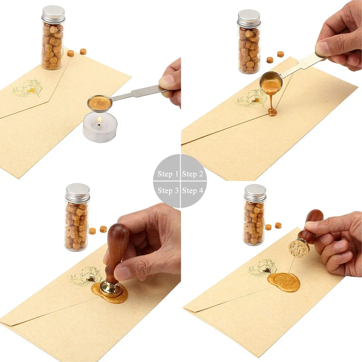 Yoption Sealing Wax Beads Kit 300 pcs Black | Elegant DIY Wax Seal Supplies for Invitations & Crafts - view 7