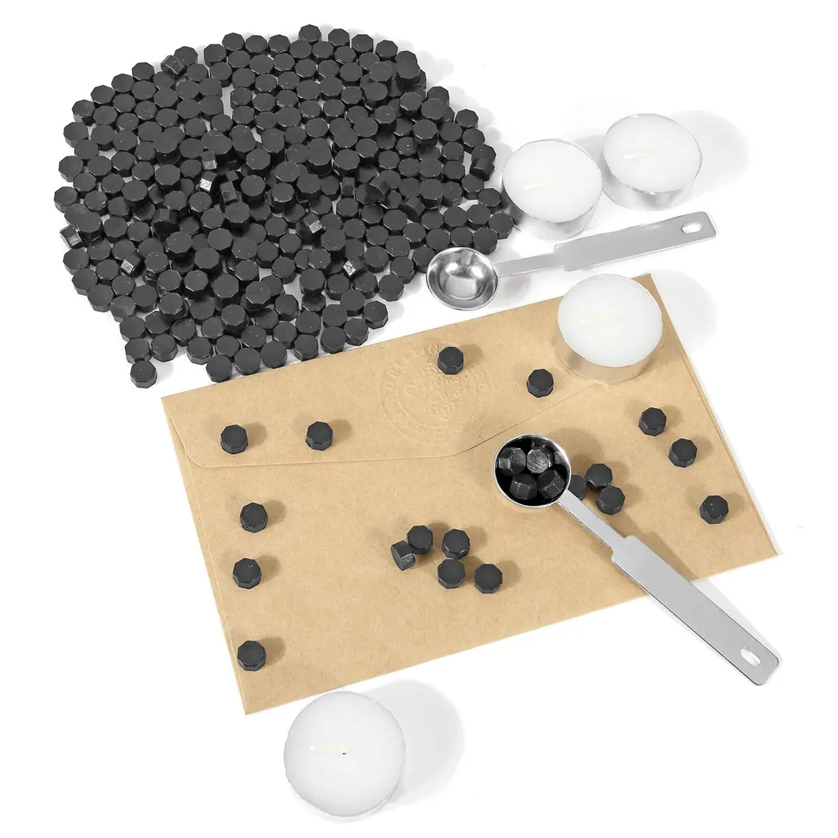 Yoption Sealing Wax Beads Kit 300 pcs Black | Elegant DIY Wax Seal Supplies for Invitations & Crafts - view 4