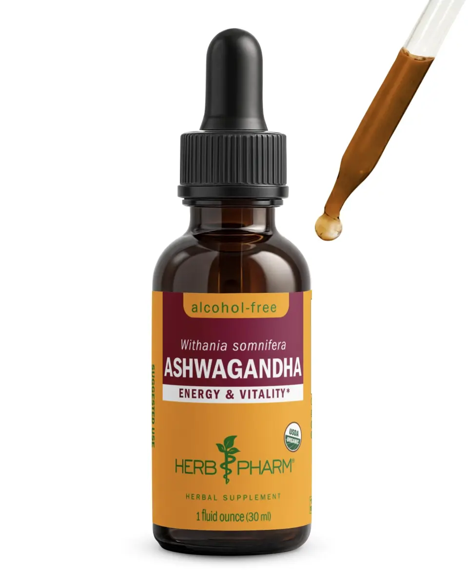 Herb Pharm Organic Ashwagandha Liquid Extract 30ml (1 Fl Oz) | USDA Organic Calming Adaptogen - main product image