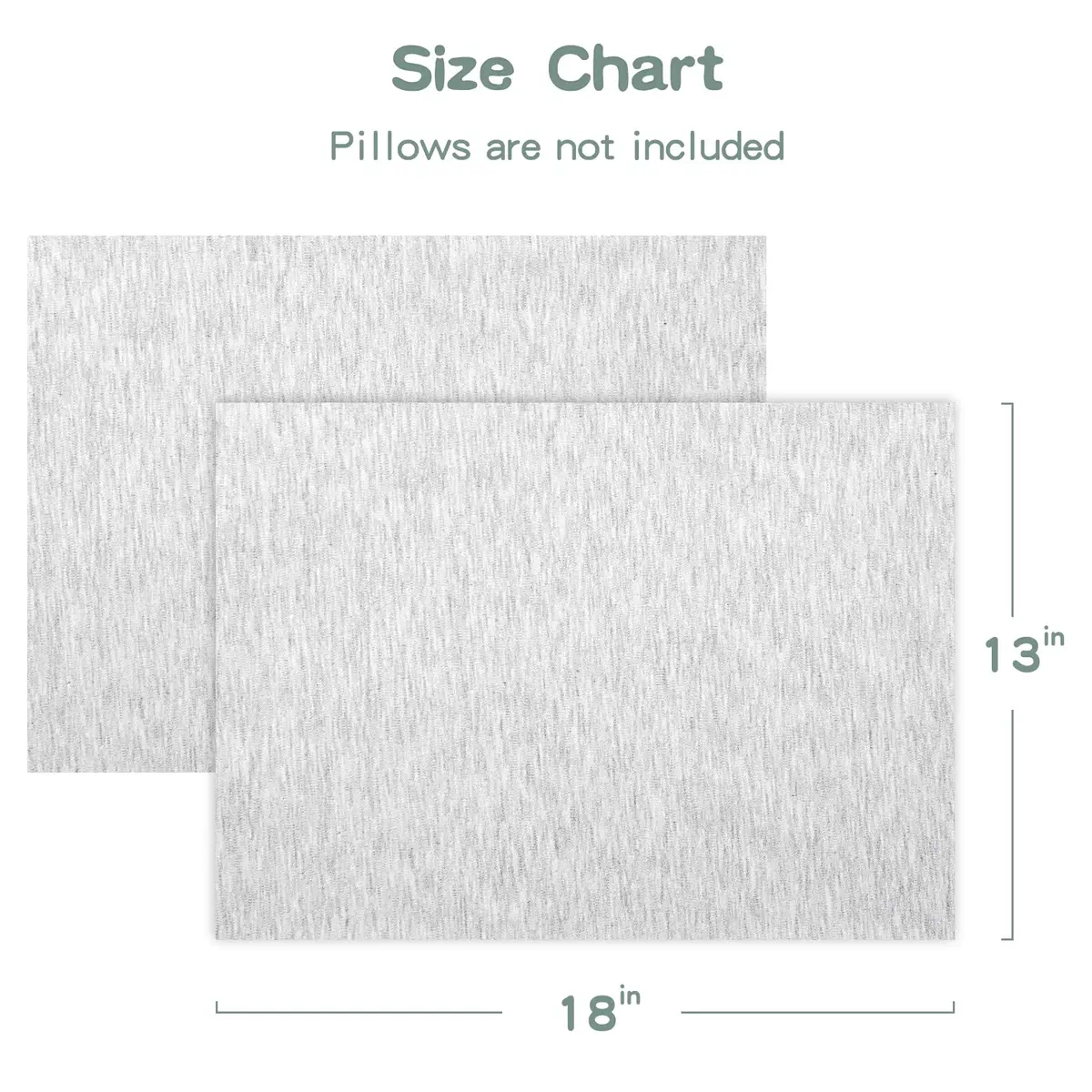 Zenssia Organic Cotton Toddler Pillow Case 13x18 Inches, 2 Pack, Gray | Soft & Breathable, Envelope Closure, Travel Size, Machine Washable, Perfect for Baby & Toddler - view 4