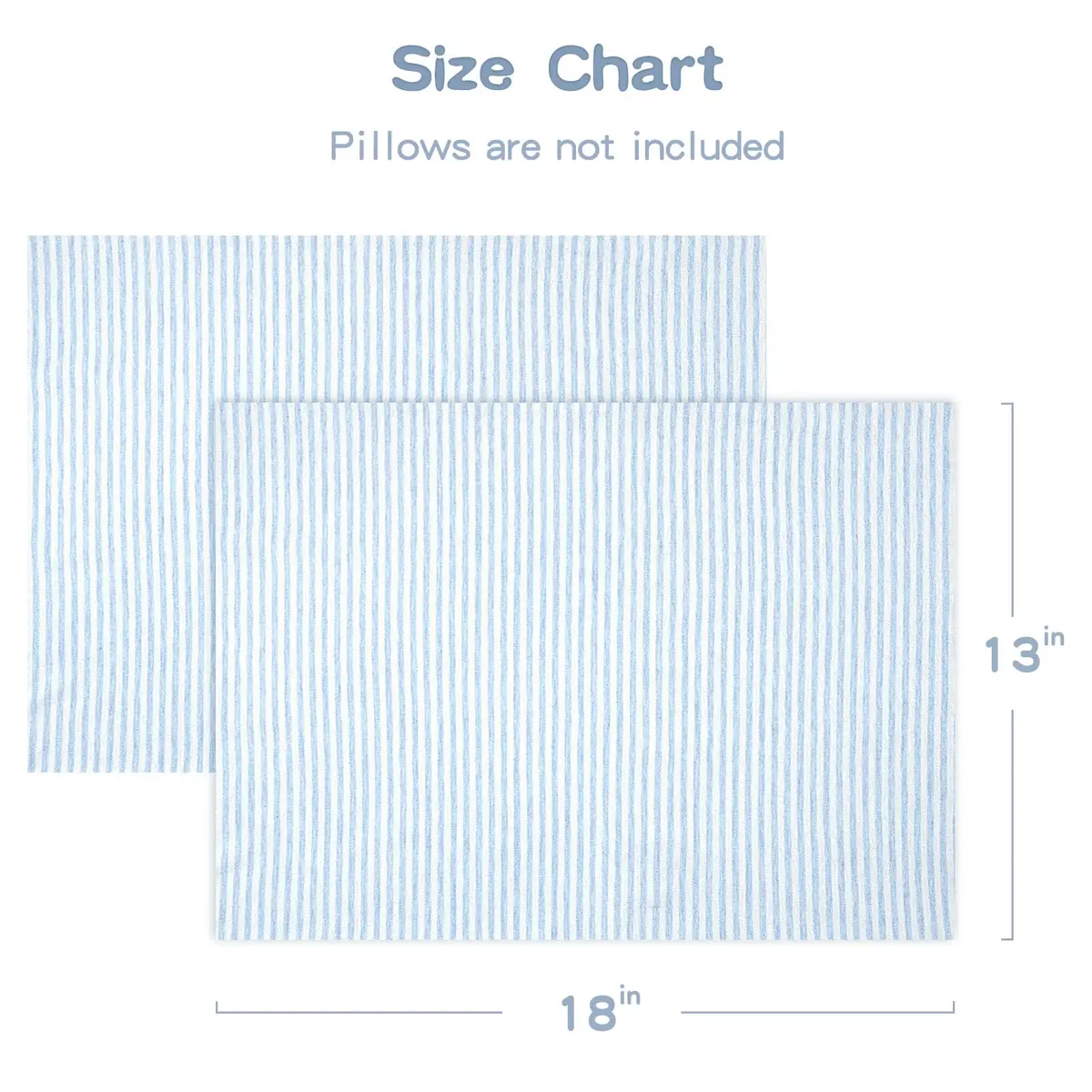 Zenssia Organic Cotton Toddler Pillow Case 33x46 cm (13x18 Inches), 2 Pack Blue Stripe | Soft & Breathable Envelope Closure - view 4