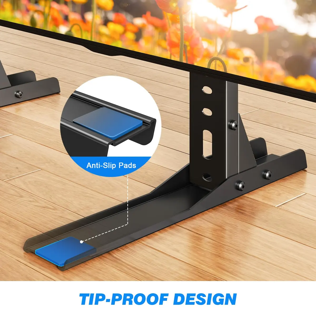 Rfiver Universal TV Stand Mount for 20-75 inch Flat Curved TVs | Supports 110 lbs & VESA 800x600mm - view 6