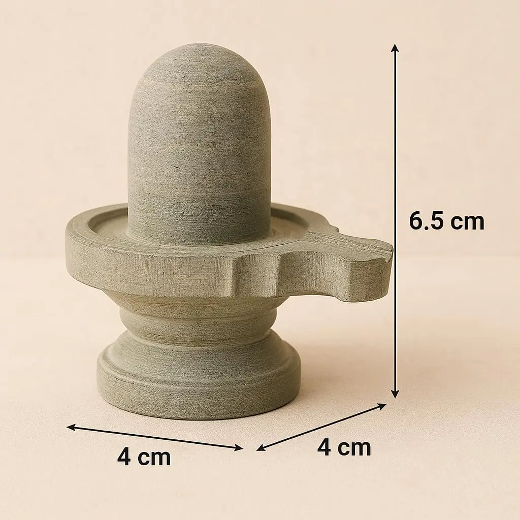 athizay Grey Stone Shivling Idol 6.5 cm (2.56 in) | Handmade in Banaras for Meditation & Puja - view 2