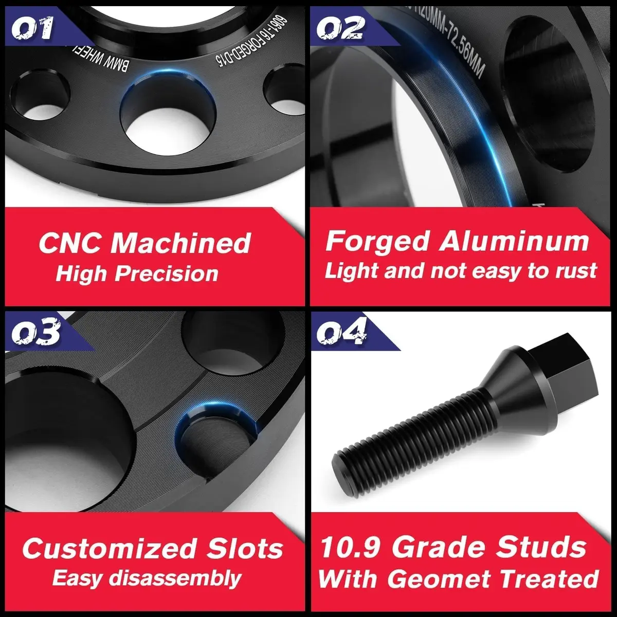 KSP 5X120mm Wheel Spacers 15mm Hubcentric Forged Spacer for BMW E36 E46 E90 E92 E60 | 2PCS, CNC Aluminum - view 4