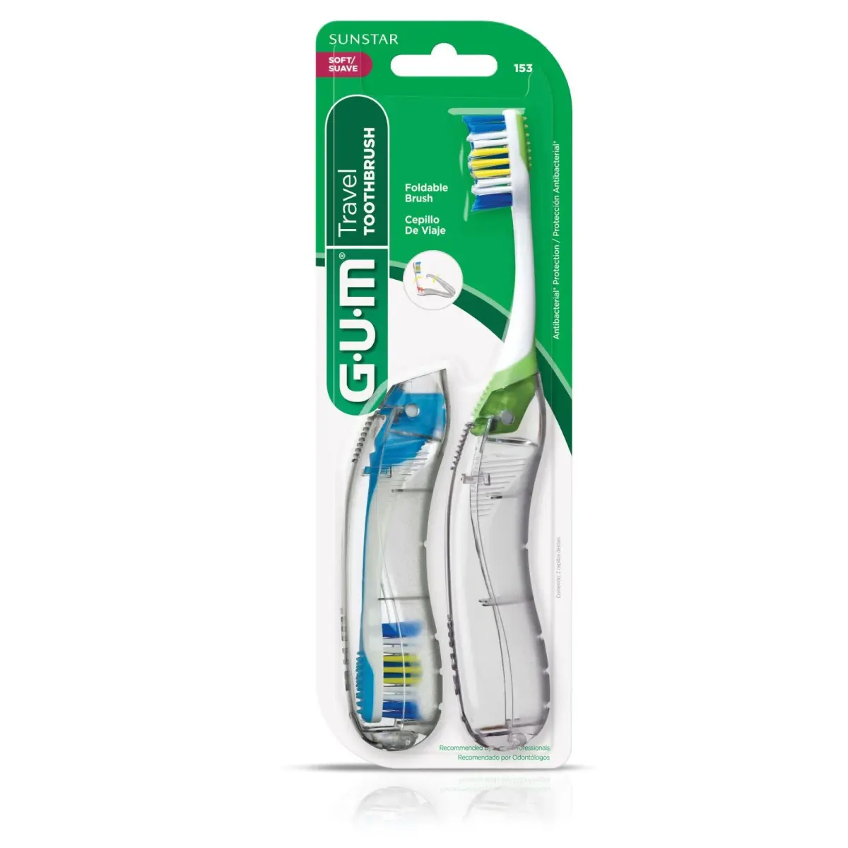 GUM Folding Travel Toothbrush 12 Count (Pack of 6) | Hygienic Tri-Fold Design with Tongue Cleaner - view 4
