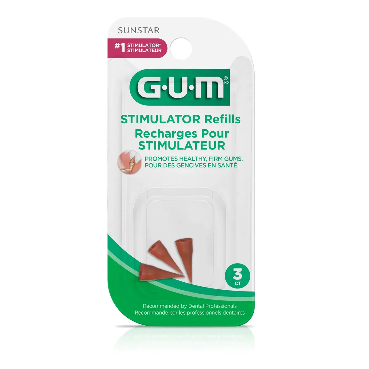 GUM Stimulator Refills Rubber Tips 18 Count (Pack of 6) | Dermatologist Tested for Healthier Gums - view 5