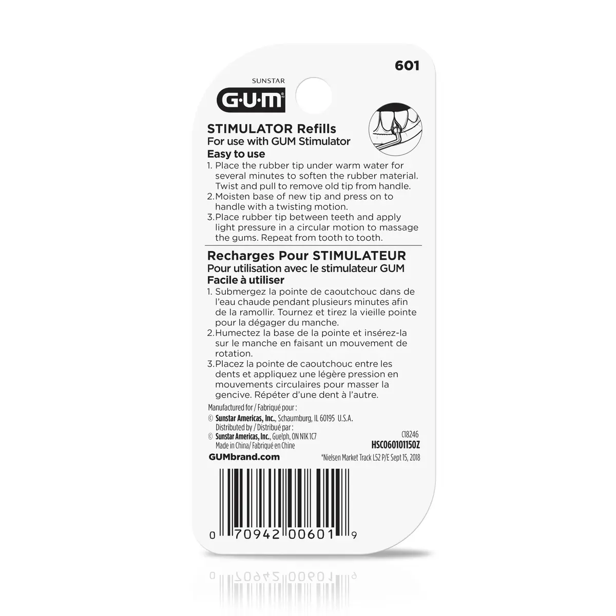 GUM Stimulator Refills Rubber Tips 18 Count (Pack of 6) | Dermatologist Tested for Healthier Gums - view 6