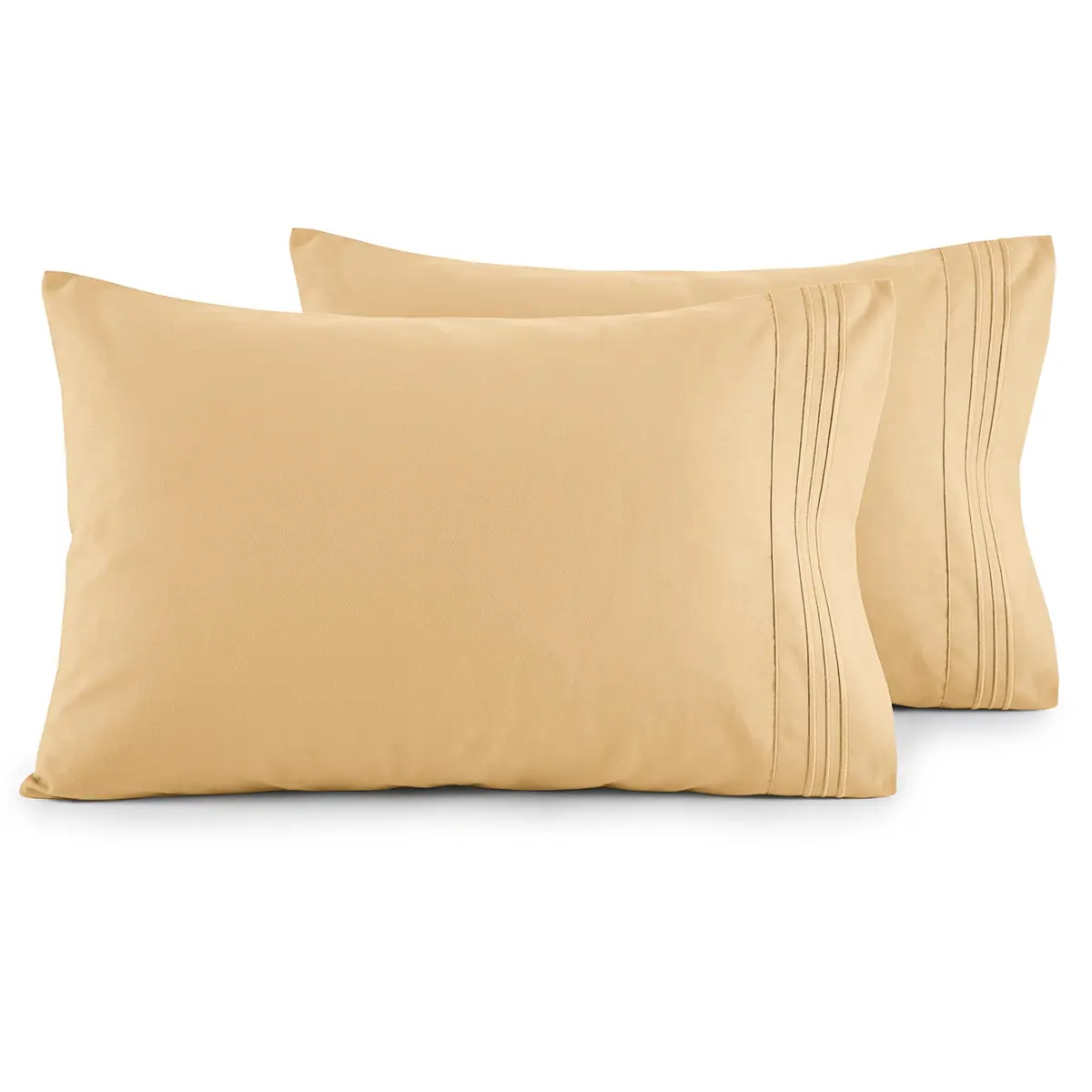 Elegant Comfort Luxury Ultra-Soft King Pillowcase Set | Wrinkle-Resistant Microfiber, 1500 Thread Count, Gold - main product image